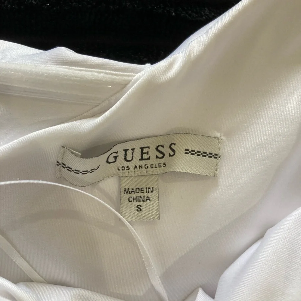 Guess White Asymmetrical Ruffle Top Dress Small - Picture 8 of 16